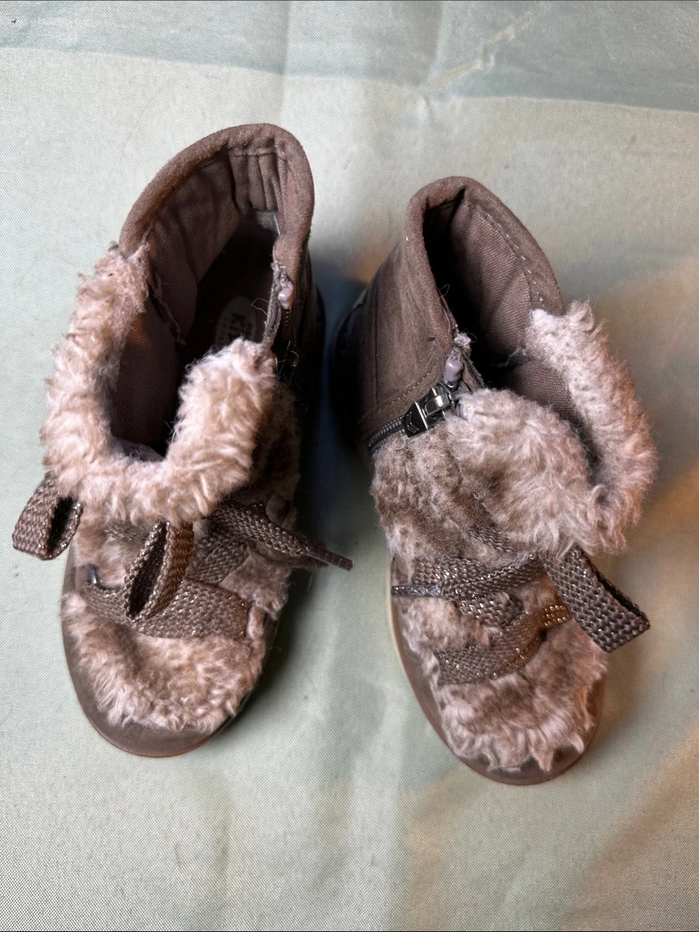 Dr. Scholl's Brown Faux-Fur Lace-Up Kids Ankle Boots